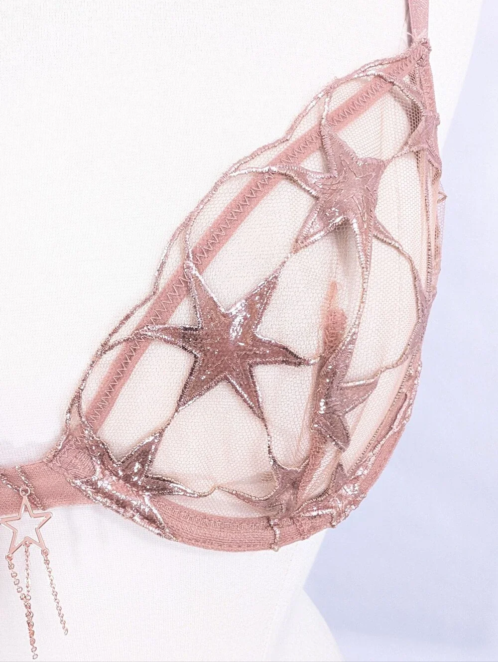 Victoria's Secret Very Sexy Sheer Bra 34D Women Stardust New VS Underwire